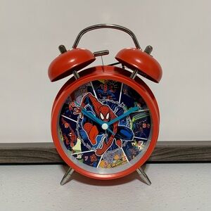 Marvel Spider-Man Twin Bell Analog Clock-NWT